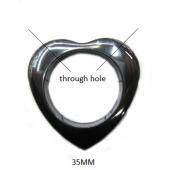 Magnetic Hematite Hollow Heart 35mm Pendant